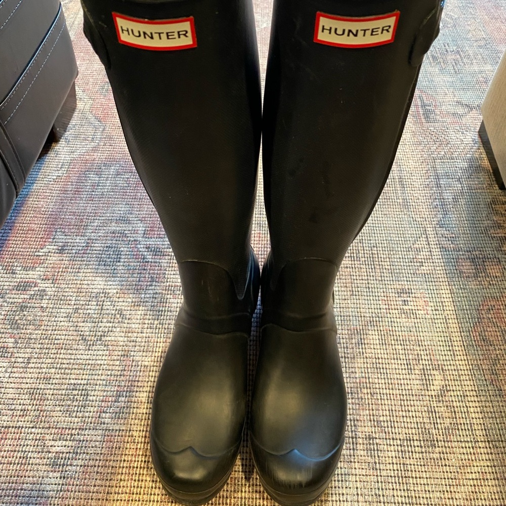 HUNTER Womens Original Slim Textured Rain Boot